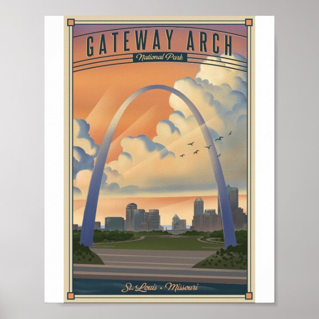 Gateway Arch Nationalpark Litho Artwork Poster (Vorne)
