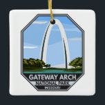 Gateway Arch Nationalpark Missouri Keramikornament<br><div class="desc">Gateway Arch Vektorgrafik Design. Der Park liegt in St. Louis,  Missouri,  in der Nähe des Ausgangspunktes der Lewis und Clark Expedition.</div>