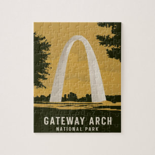Gateway Arch Nationalpark Retro Art Puzzle