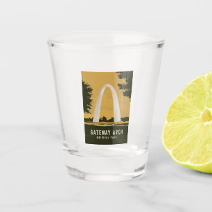 Gateway Arch Nationalpark Retro Art Schnapsglas