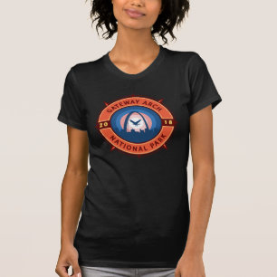 Gateway Arch Nationalpark Retro Kompass Emblem T-Shirt