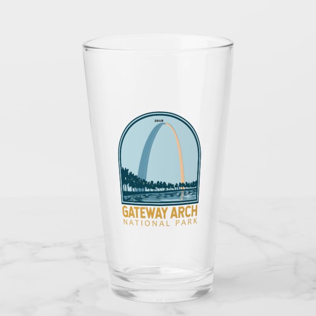 Gateway Arch Nationalpark Vintag Glas (Vorderseite)