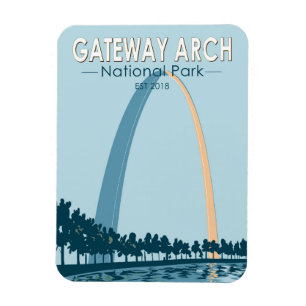 Gateway Arch Nationalpark Vintag Magnet