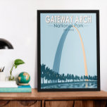 Gateway Arch Nationalpark Vintag Poster<br><div class="desc">Gateway Arch Vektorgrafik Design. Der Park liegt in St. Louis,  Missouri,  in der Nähe des Ausgangspunktes der Lewis und Clark Expedition.</div>