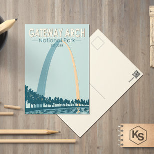 Gateway Arch Nationalpark Vintag Postkarte