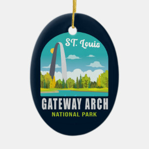 Gateway Arch Nationalpark Vintag Souvenirs Keramik Ornament
