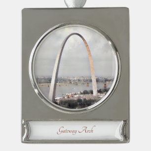 Gateway Arch Reisen Kunst, Dichtung und Musik Banner-Ornament Silber
