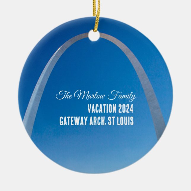 Gateway Arch St. Louis Family Vacation Keramik Ornament (Vorne)