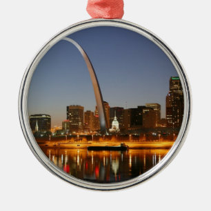 Gateway Arch St. Louis Mississippi bei Nacht Ornament Aus Metall