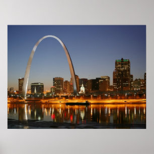 Gateway Arch St. Louis Mississippi bei Nacht Poster