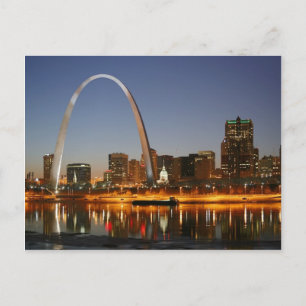 Gateway Arch St. Louis Mississippi bei Nacht Postkarte