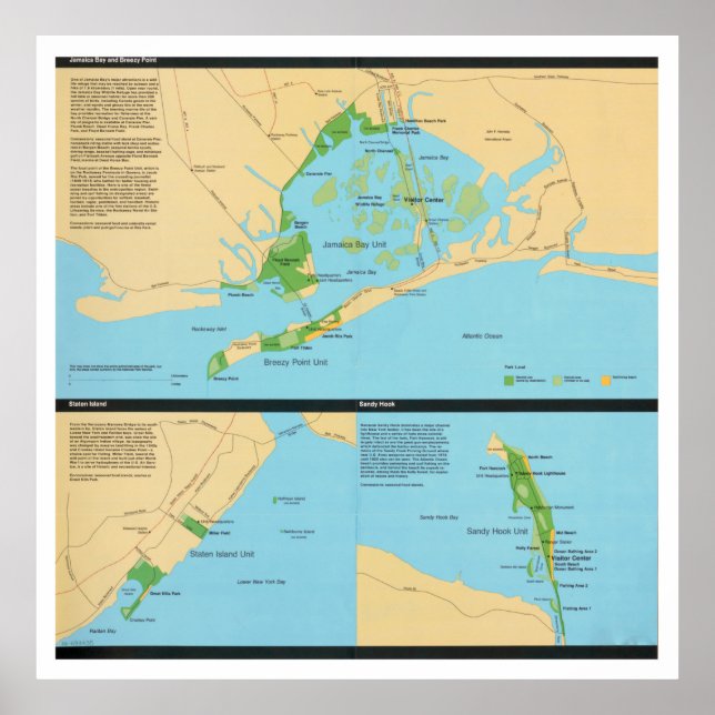 Gateway National Recreational Area Map (1988) NYC Poster (Vorne)