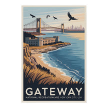 Gateway NY Kunst | Vintage Park Reiseplakat