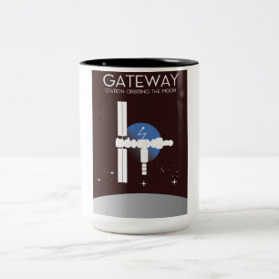 Gateway - Station, die den Mond umkreist Zweifarbige Tasse