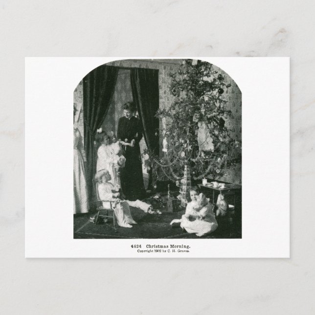 Gather 'around the Tree - Vintages Stereoview Postkarte (Vorderseite)