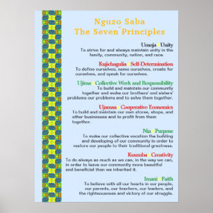 Gather ‘Round Kwanzaa Kreationen Nguzo Saba Poster