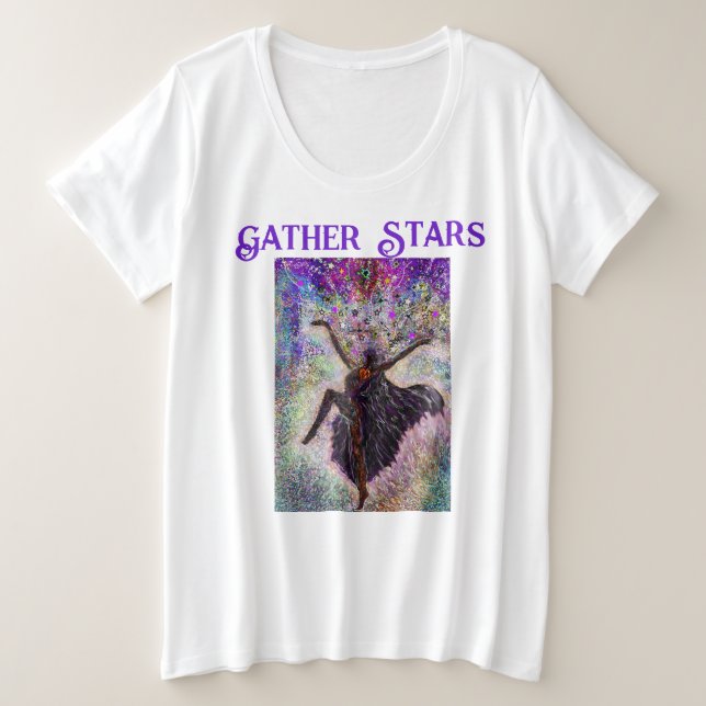 Gather Stars Große Größe T-Shirt (Design vorne)