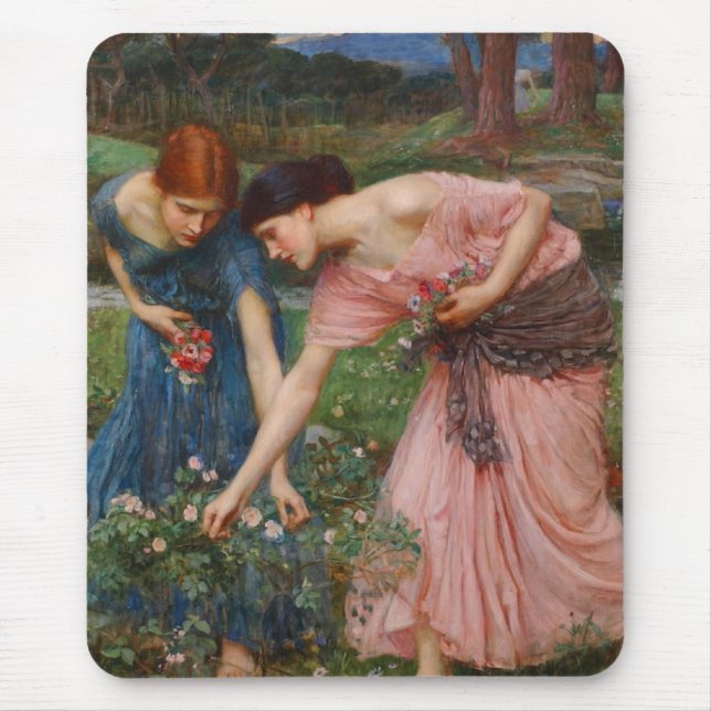 Gather Ye Rosenknospe von John W. Waterhouse Mousepad (Vorne)