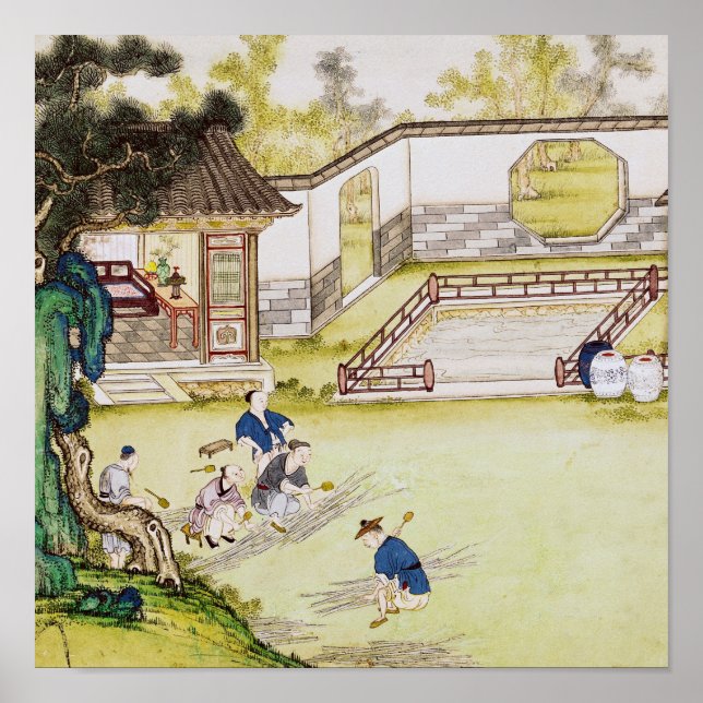 Gathering bamboo to make paper poster (Vorne)