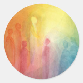 Gathering in the light  runder aufkleber