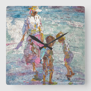 Gathering Light © – Feine Kunstwanduhr Quadratische Wanduhr