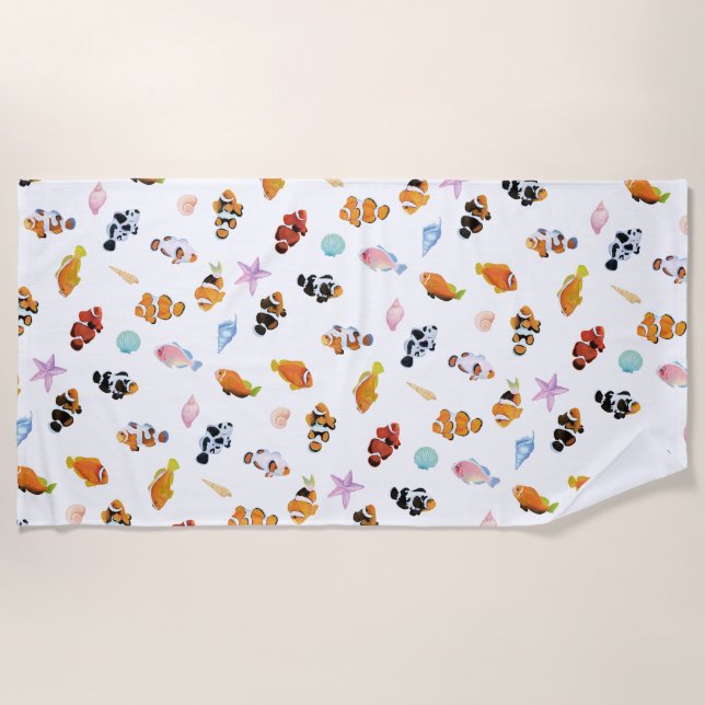 Gathering of Clownfish | Ocean Art Design Strandtuch (Vorderseite)