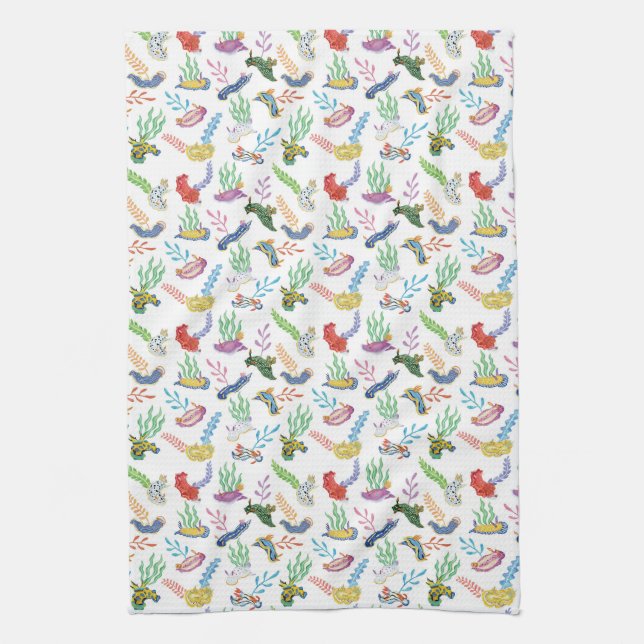 Gathering of Nudibranchs | Ocean Art Design Geschirrtuch (Vertikal)