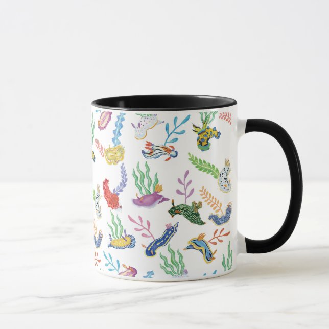 Gathering of Nudibranchs | Ocean Art Design Tasse (Rechts)