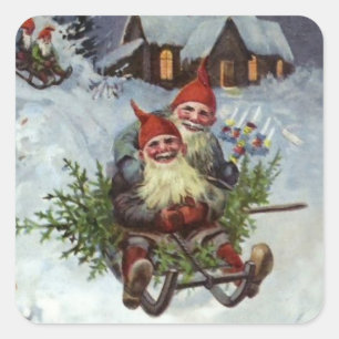 "Gathering Pine Boughs" Quadratischer Aufkleber