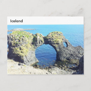 Gatklettur Stone Arch, Arnarstapi, Island Postkarte