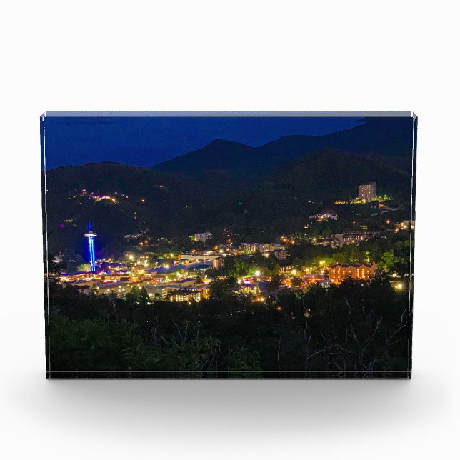 Gatlinburg bei Nacht Fotoblock (Vorderseite)