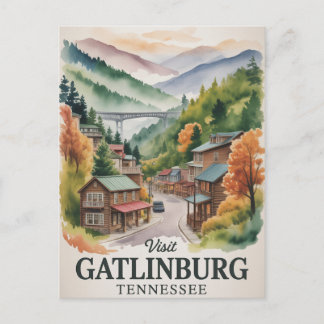 Gatlinburg  Great Smoking Mountains Watercolor Postkarte