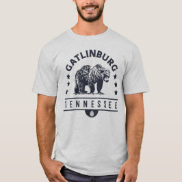 Gatlinburg mit Schwarzer Bär-Illustration T-Shirt