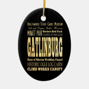 Gatlinburg Stadt Tennessee Typografie Kunst Keramikornament