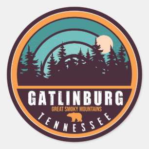 Gatlinburg Tennessee Bär Smoky Mountains Runder Aufkleber