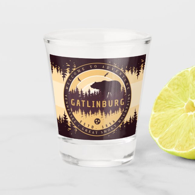 Gatlinburg Tennessee Bären Pine Trees Nature Schnapsglas (Vorderseite)