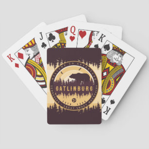 Gatlinburg Tennessee Bären Pine Trees Nature Spielkarten