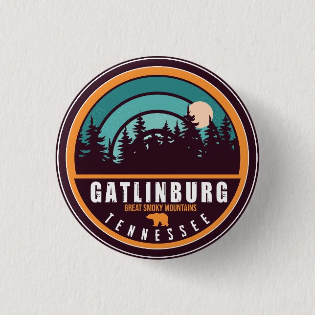 Gatlinburg Tennessee Berge Souvenirs Button (Vorderseite)
