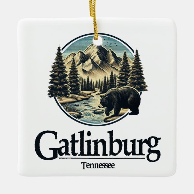 Gatlinburg Tennessee Große Smoky-Berge Keramikornament (Vorderseite)