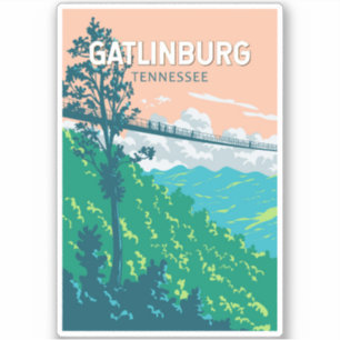 Gatlinburg Tennessee Illustration Kunst, Dichtung  Aufkleber