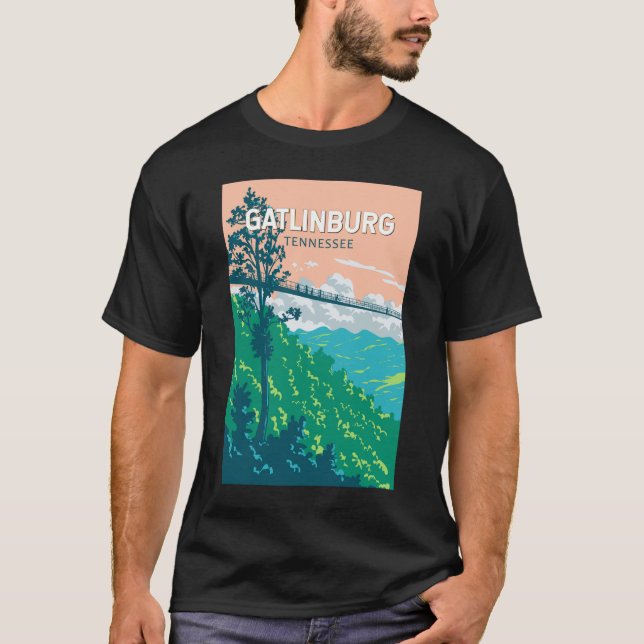 Gatlinburg Tennessee Illustration Kunst, Dichtung  T-Shirt (Vorderseite)