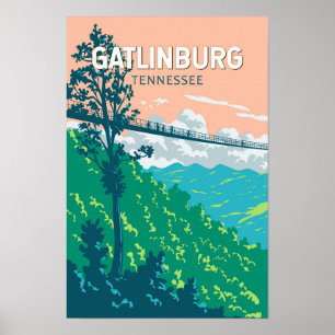 Gatlinburg Tennessee Illustration Reise Kunst Poster