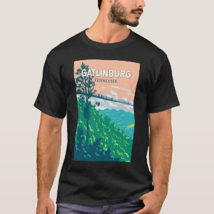 Gatlinburg Tennessee Illustration Reise Kunst T-Shirt