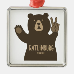 Gatlinburg Tennessee Peace Bear Ornament Aus Metall
