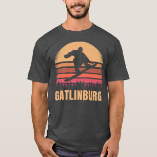 Gatlinburg Tennessee Snowboarden Außenbereich Vint T-Shirt