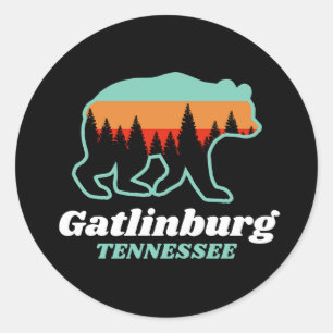 Gatlinburg Tennessee TN Cooler Bär Retro Vintage Runder Aufkleber
