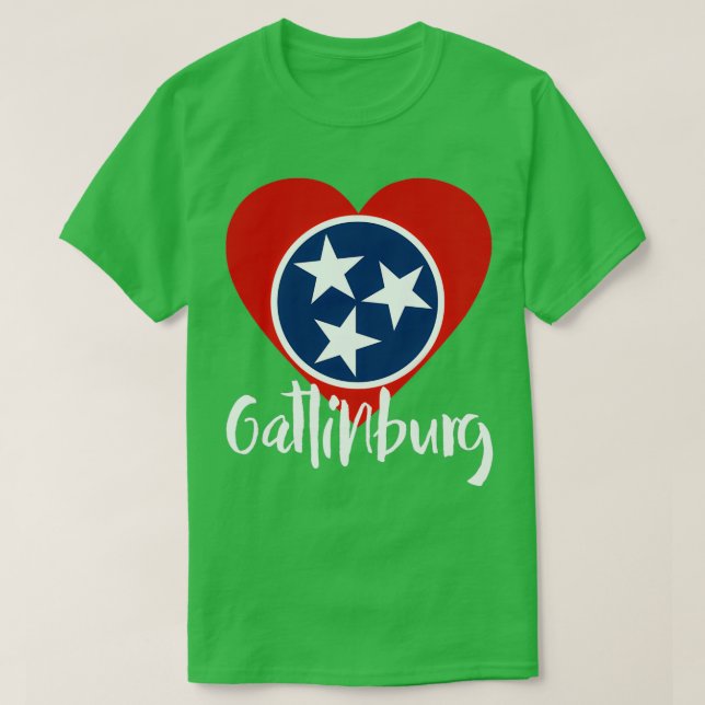 Gatlinburg Tennessee TN Herz Staatsflagge gestalte T-Shirt (Design vorne)