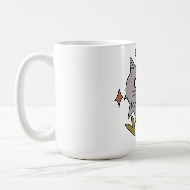 Gato brilhante cinza kaffeetasse (Links)