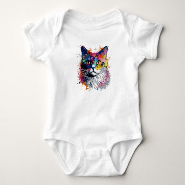 Gato caleidoscopio baby strampler (Vorderseite)