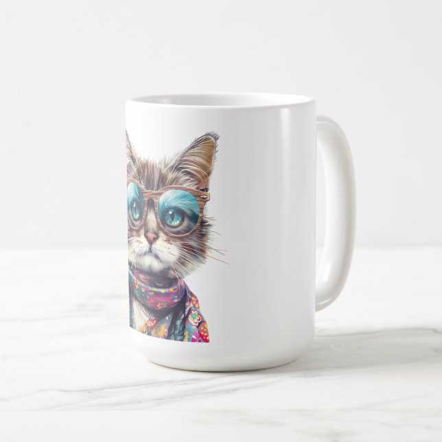  Gato Cool con Lentes  Kaffeetasse (VorderseiteRechts)